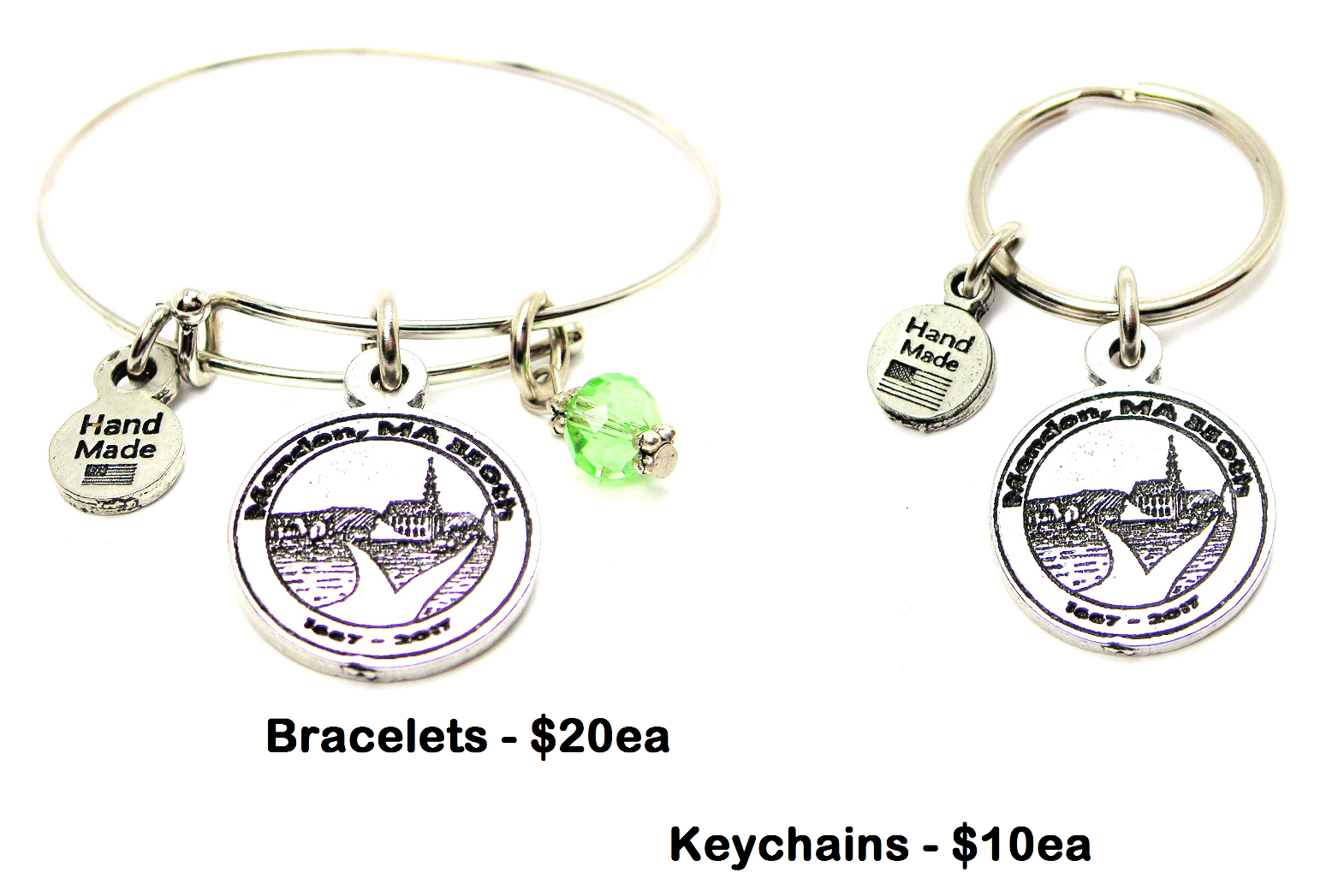 Bracelet $20, Keychain $10